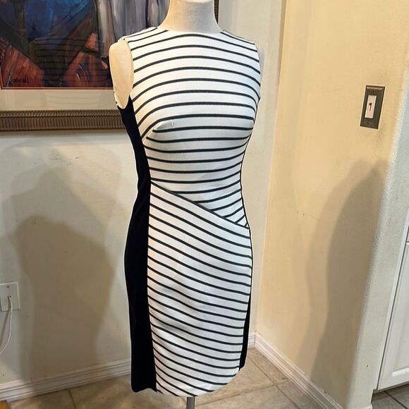 NWT Ralph Lauren Striped Sleeveless Dress - Navy and White Size 2 - Picture 2 of 13